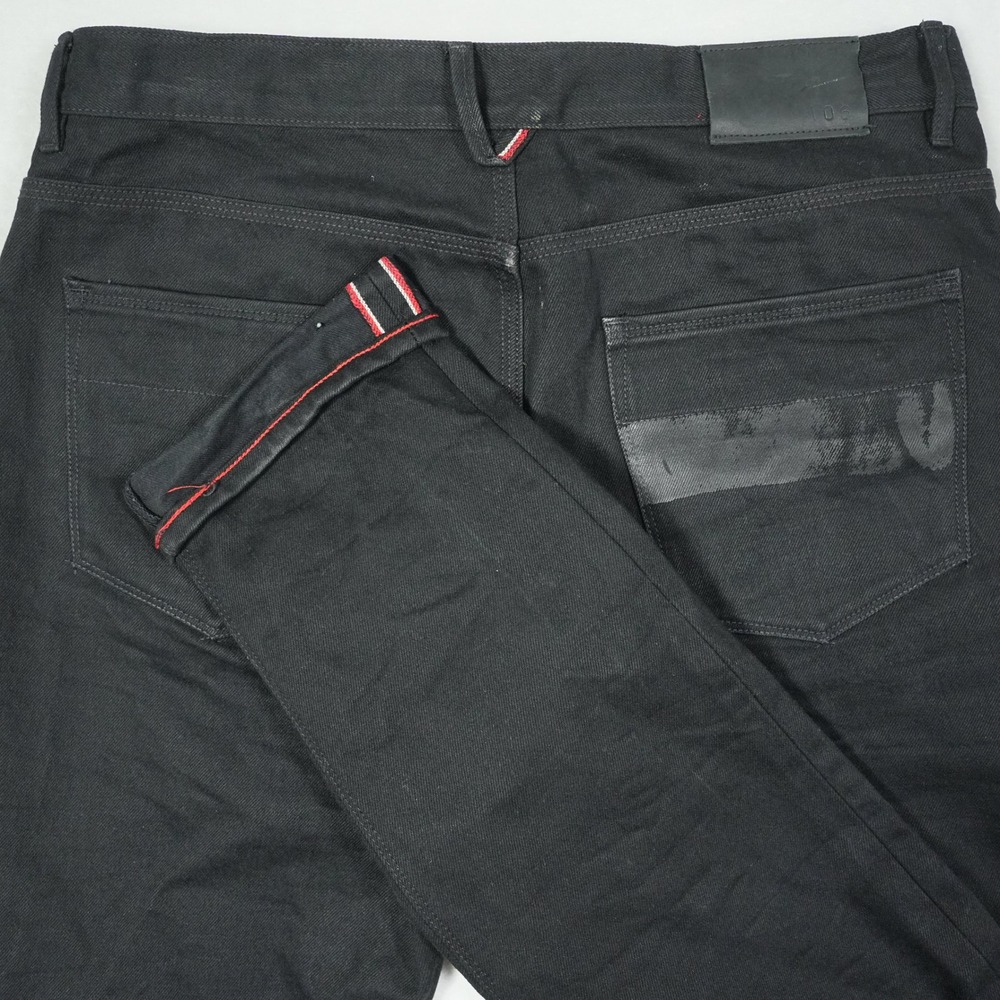 Raleigh Denim Graham Black Selvedge Jeans Mens 34 USA Button Fly 1/106 Or _/106